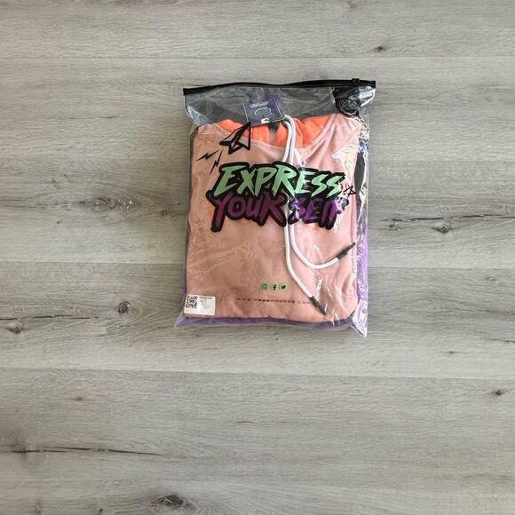 Fresh Hoods Human Hoodie Peach/Orange S NWT IN PACKAGE - Picture 3 of 5